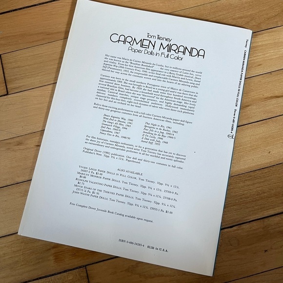 Tom Tierney Carmen Miranda Paper Dolls in Full Color - Picture 7 of 8